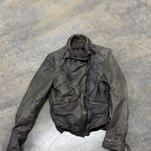 Muubaa Dark Gray Leather Jacket